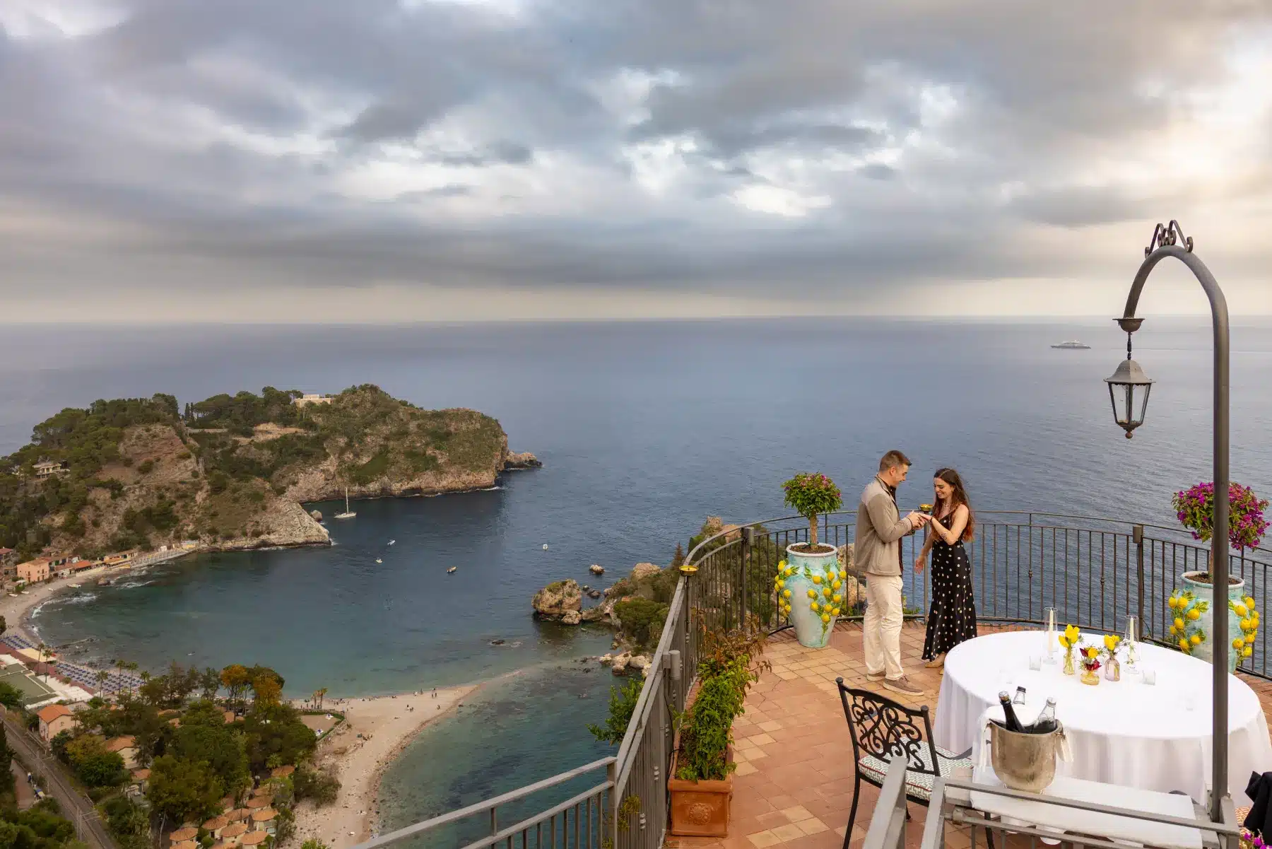 private terrace proposal in Taormina